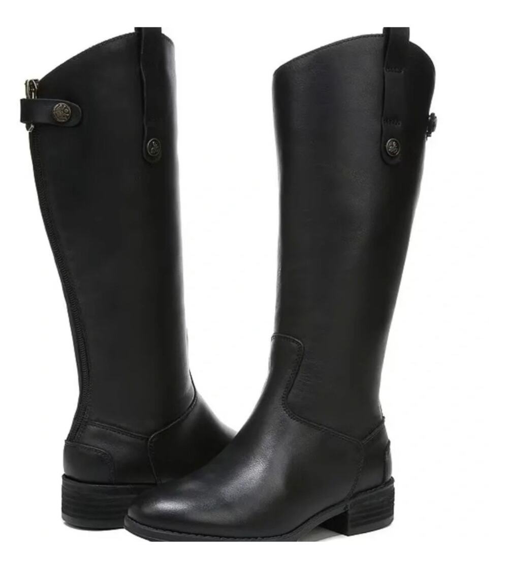 Sam Edelman Penny Mini Girls Leather Black Boots | Size 1